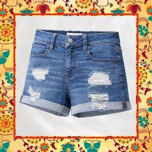 Y2K PacSun Distressed Cuffed Denim Shorts Size 24 | Festival Summer Jean Shorts